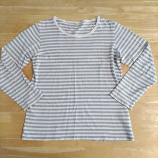 ムジルシリョウヒン(MUJI (無印良品))の150　無印良品　長袖　トップス　ボーダー　綿100%(Tシャツ/カットソー)