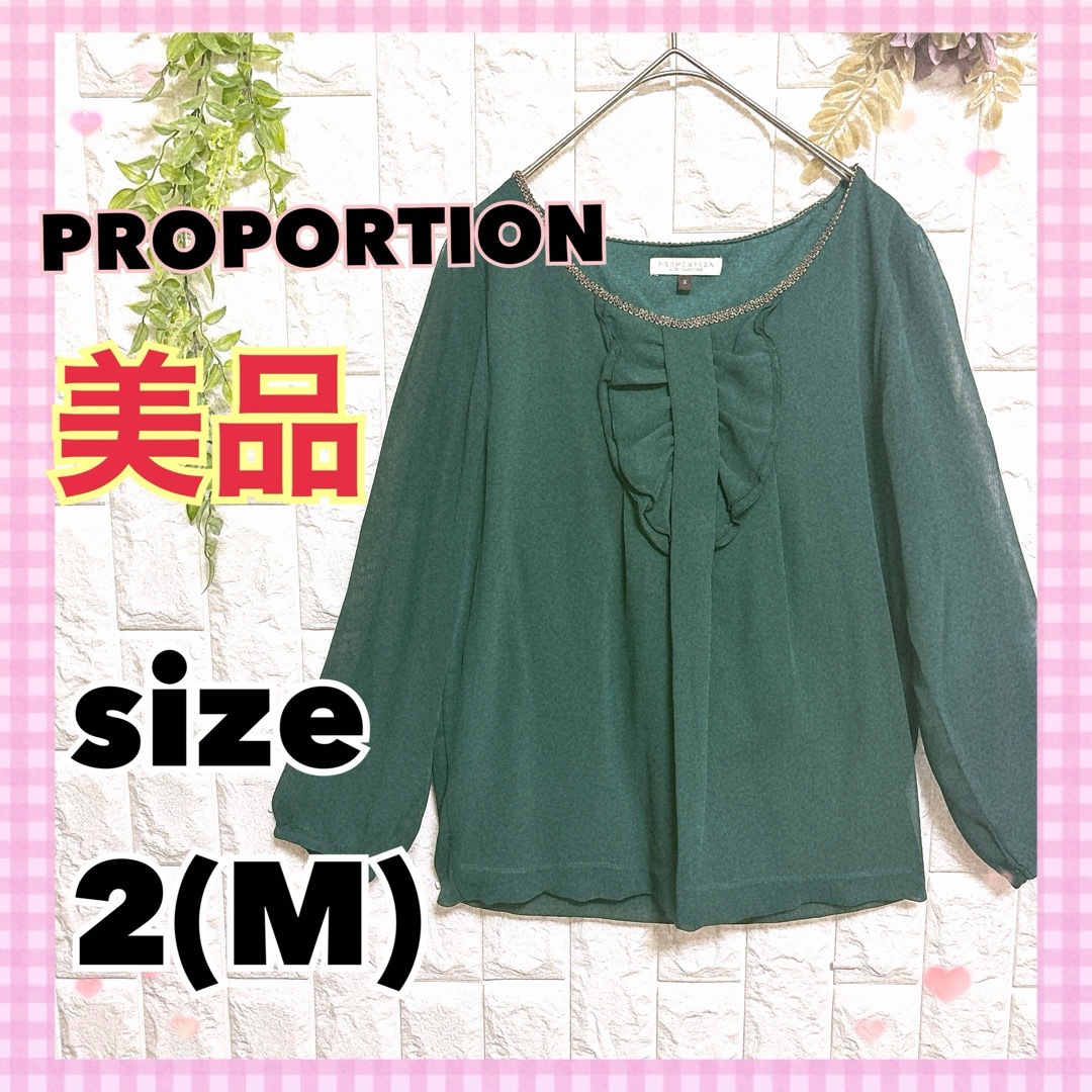 PROPORTION(プロポーション)の美品【PROPORTION】シアーブラウス トップス 大人 M 冠婚葬祭 レディースのトップス(シャツ/ブラウス(長袖/七分))の商品写真