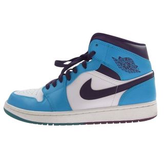 ナイキ(NIKE)のNIKE ナイキ スニーカー 554724-415 AIR JORDAN 1 MID HORNETS AJ1 エアジョーダン ミッド ホーネット スニーカー ブルー系 パープル系 27.5cm【中古】(スニーカー)