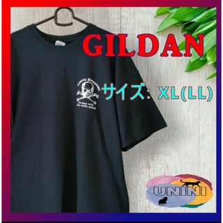 ギルタン(GILDAN)の合わせやすいブラック・アメリカ古着GILDAN　XL　LL　大きいサイズ⑧(Tシャツ/カットソー(半袖/袖なし))