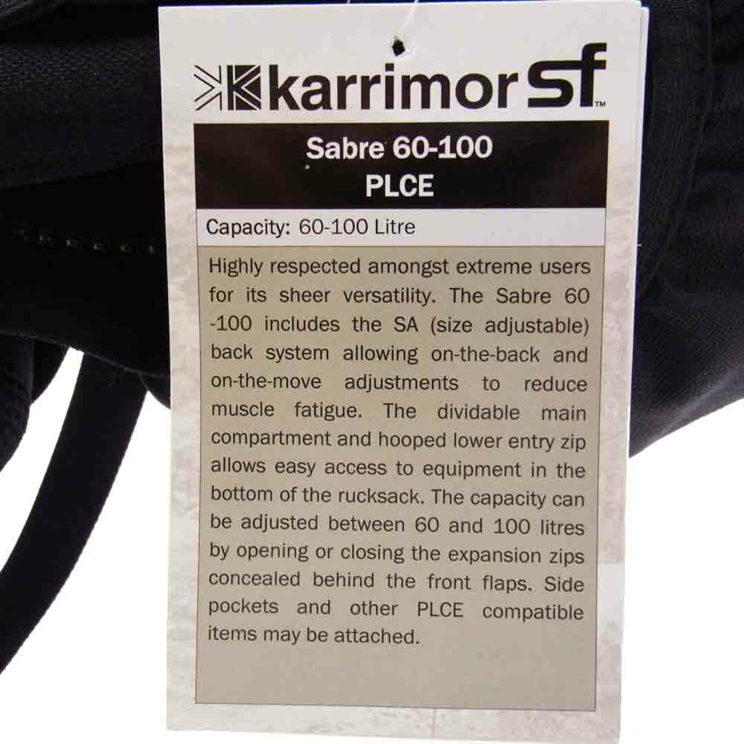 karrimor(カリマー)のKarrimor カリマー バックパック  60-100 PLCE SF Sabre セイバー バックパック リュック ミリタリー ブラック系【新古品】【未使用】【中古】 メンズのバッグ(バッグパック/リュック)の商品写真