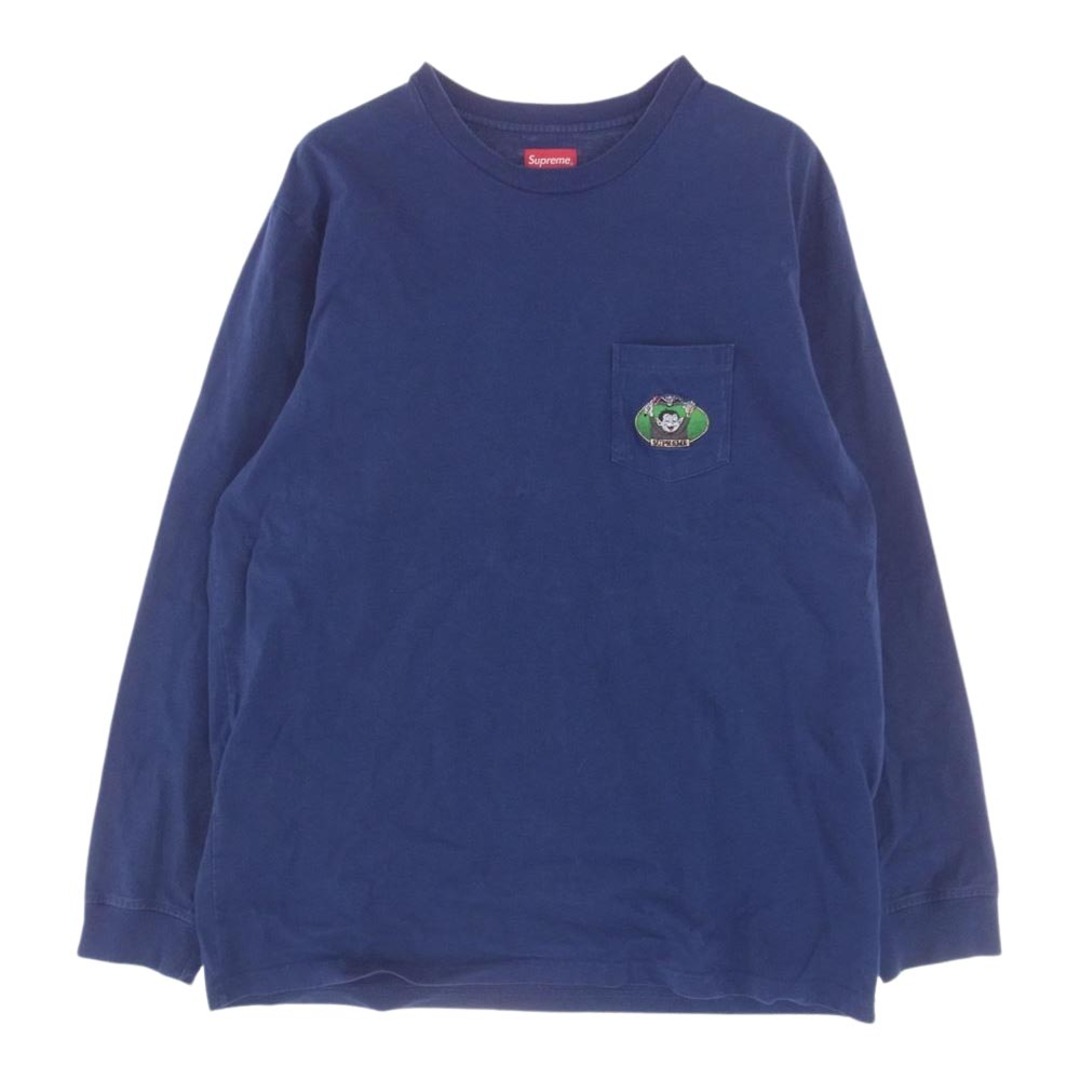 Supreme(シュプリーム)のSupreme シュプリーム Ｔシャツ 21SS Vampire Boy L/S Tee ヴァンパイア ボーイ 刺繍 ポケット 長袖 Tシャツ ブルー系 XL【中古】 メンズのトップス(シャツ)の商品写真