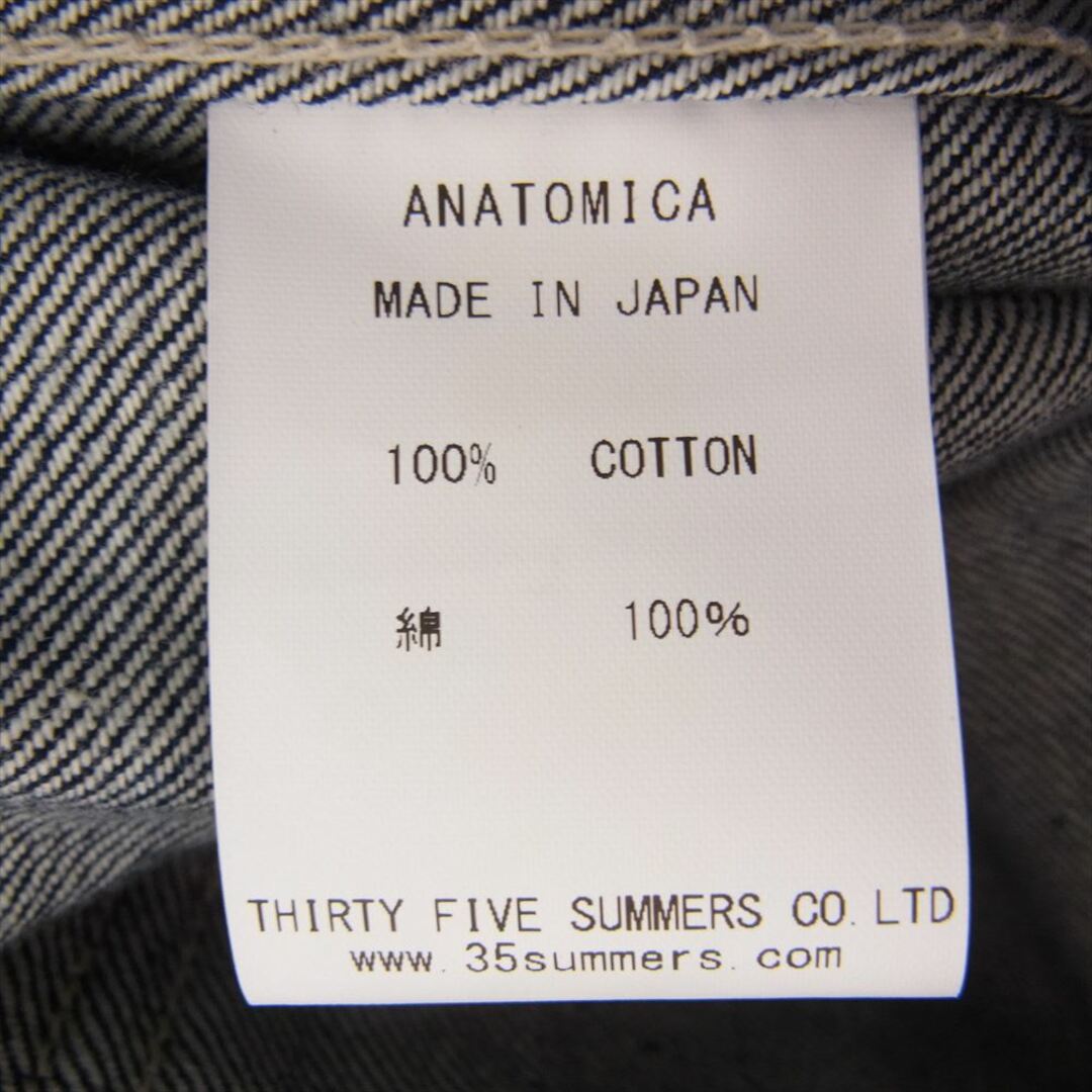 ANATOMICA(アナトミカ)のANATOMICA アナトミカ カバーオール COVER ALL カバーオール ダンガリー デニム ジャケット インディゴブルー系 38【極上美品】【中古】 メンズのジャケット/アウター(その他)の商品写真