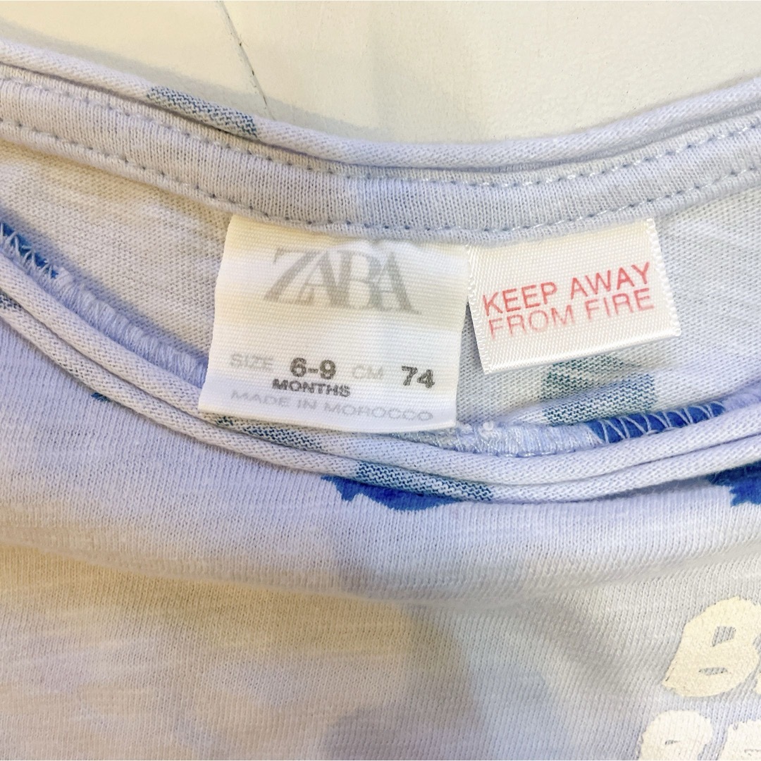 ZARA(ザラ)の【匿名配送・即購入OK】ZARA ベビー　Tシャツ　74 ブルーベリー キッズ/ベビー/マタニティのベビー服(~85cm)(Ｔシャツ)の商品写真
