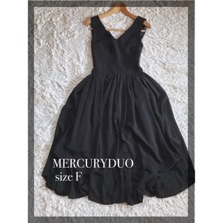 【美品】MERCURYDUOマーキュリーデュオ ノースリーブワンピース黒Fサイズ(ひざ丈ワンピース)