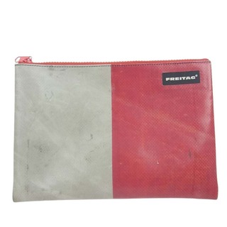 フライターグ FREITAG バッグ F07 CHUCK POUCH ポーチ セカンド バッグ 小物入れ グレー系 レッド系【中古】(ハンドバッグ)