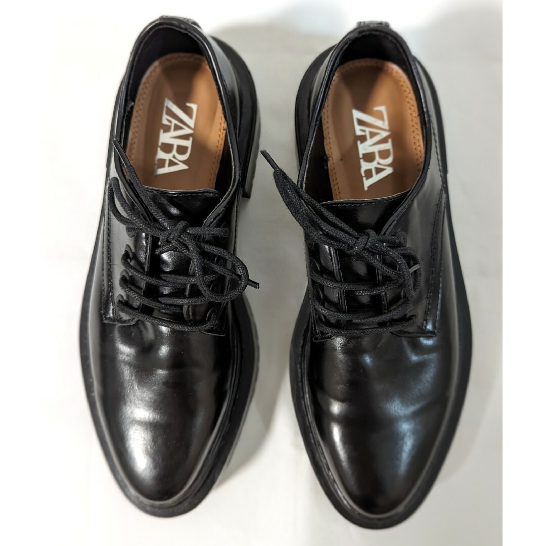 ZARA(ザラ)のZARA ザラ  厚底 レースアップ ローカットローファー サイズ37 24.0 レディースの靴/シューズ(ローファー/革靴)の商品写真