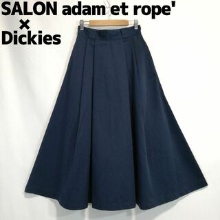 サロンアダムエロぺ(SALON adam et rope')のアダムエロペ ディッキーズ コラボ フレアスカート ロングスカート ネイビー S(ロングスカート)