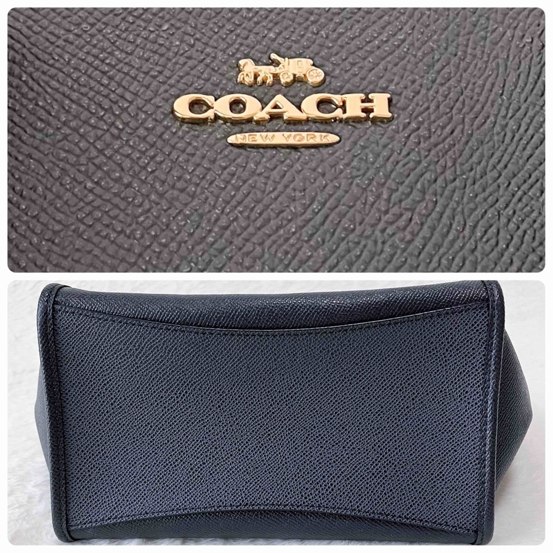 COACH(コーチ)の【美品】COACH コーチ 2wayショルダーバッグミニクロスビー　ネイビー濃紺 レディースのバッグ(ショルダーバッグ)の商品写真