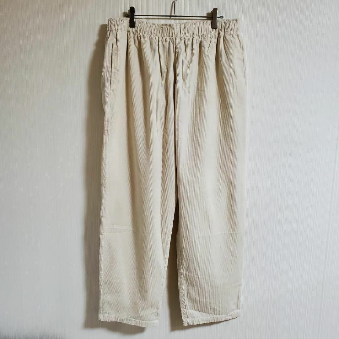 MUJI (無印良品)(ムジルシリョウヒン)の無印良品 MUJI コーデュロイ イージーパンツ XL 紳士 ホワイト系 メンズのパンツ(スラックス)の商品写真