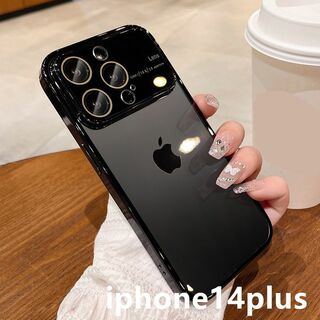 iphone14plusケース  TPU  お洒落 軽量 耐衝撃  ブラック1
