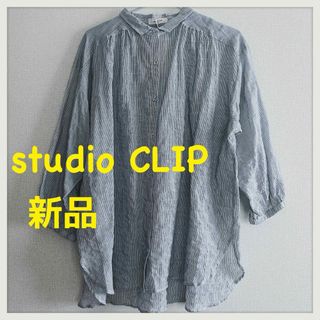 STUDIO CLIP - スタディオクリップ　ブラウス　ストライプシャツ　コットンボイル　新品