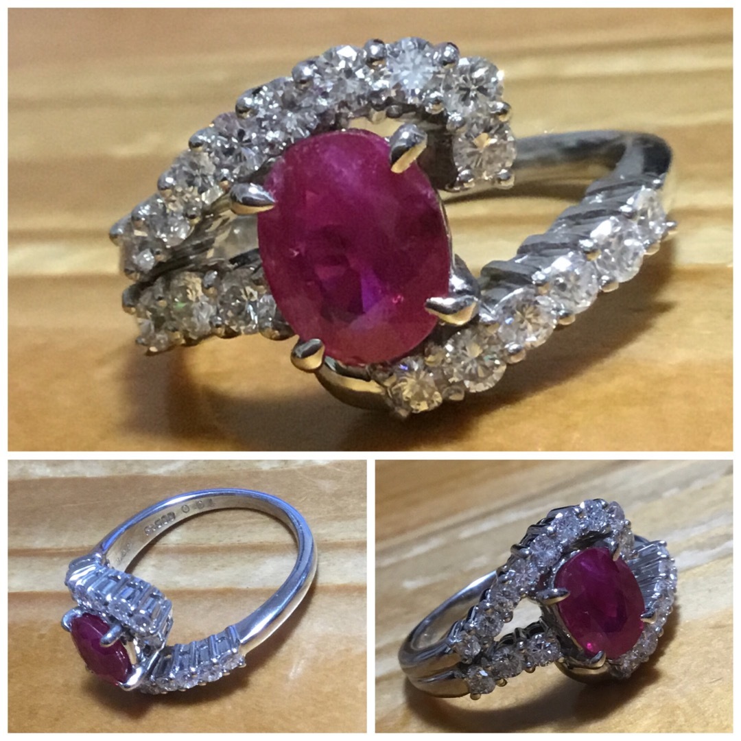 ビルマ・ルビー✨1.57ct✨ダイヤモンド✨リング✨約13号✨GIA鑑別付 レディースのアクセサリー(リング(指輪))の商品写真