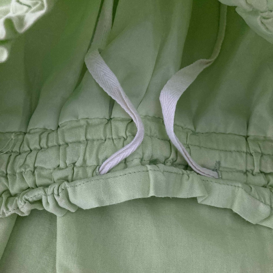 パステルグリーン ミモレ丈 スカート レディースのスカート(ひざ丈スカート)の商品写真