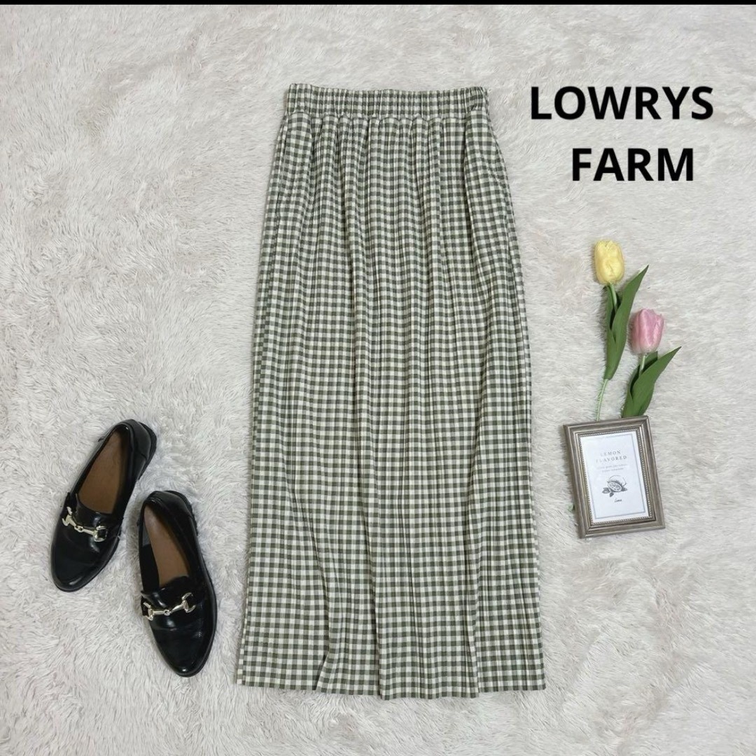 LOWRYS FARM(ローリーズファーム)のLOWRYSFARM チェックスカート ウエストゴム サイズフリー レディースのスカート(ロングスカート)の商品写真