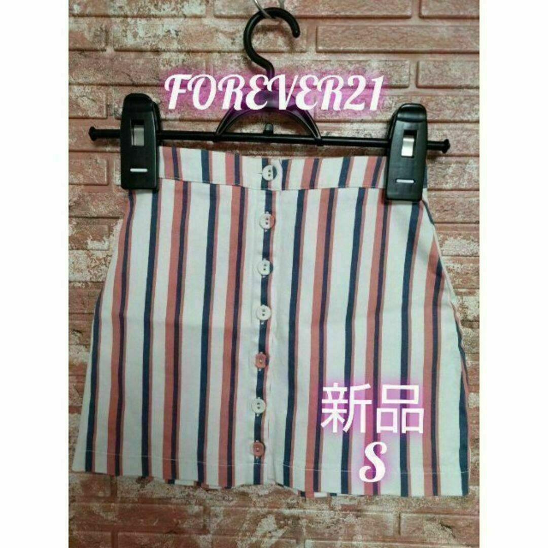 FOREVER 21(フォーエバートゥエンティーワン)のFOREVER21 フォーエバー21 ストライプ柄 ミニスカート sizeS レディースのスカート(ミニスカート)の商品写真