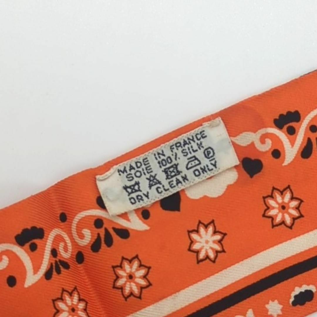 HERMES エルメス ツイリー スカーフ オレンジ シルク HERMES エルメス ツイリー スカーフ オレンジ シルク