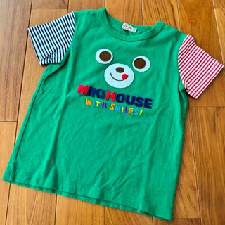 ミキハウス(mikihouse)のミキハウス プッチーくん 顔ドン Tシャツ グリーン 110(Tシャツ/カットソー)