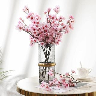 【色: 6本セット】siawadeky 桜 造花 6本セット さくら 春の花 絹(その他)