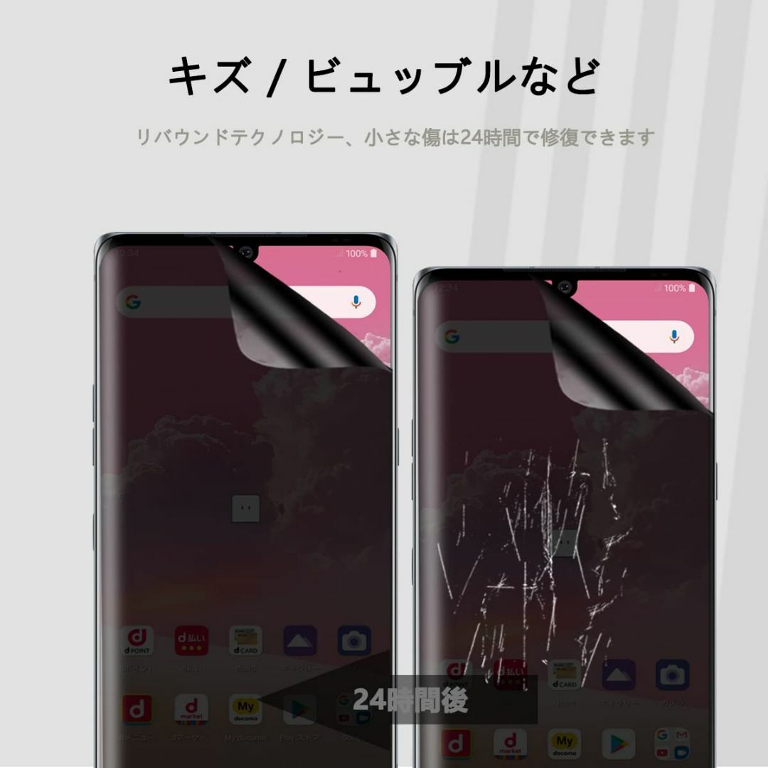 【特価商品】For LG VELVET L-52A フィルム 覗き見防止 Ann スマホ/家電/カメラのスマホアクセサリー(その他)の商品写真