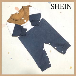 シーイン(SHEIN)の【新品未使用】 シーイン ロンパース 74 ベビー服 シーイン ブラウン(ロンパース)