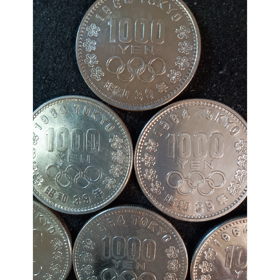 銀貨　東京オリンピック1.000円銀貨　silver925　汚れ少なく綺麗 ６枚 エンタメ/ホビーの美術品/アンティーク(金属工芸)の商品写真