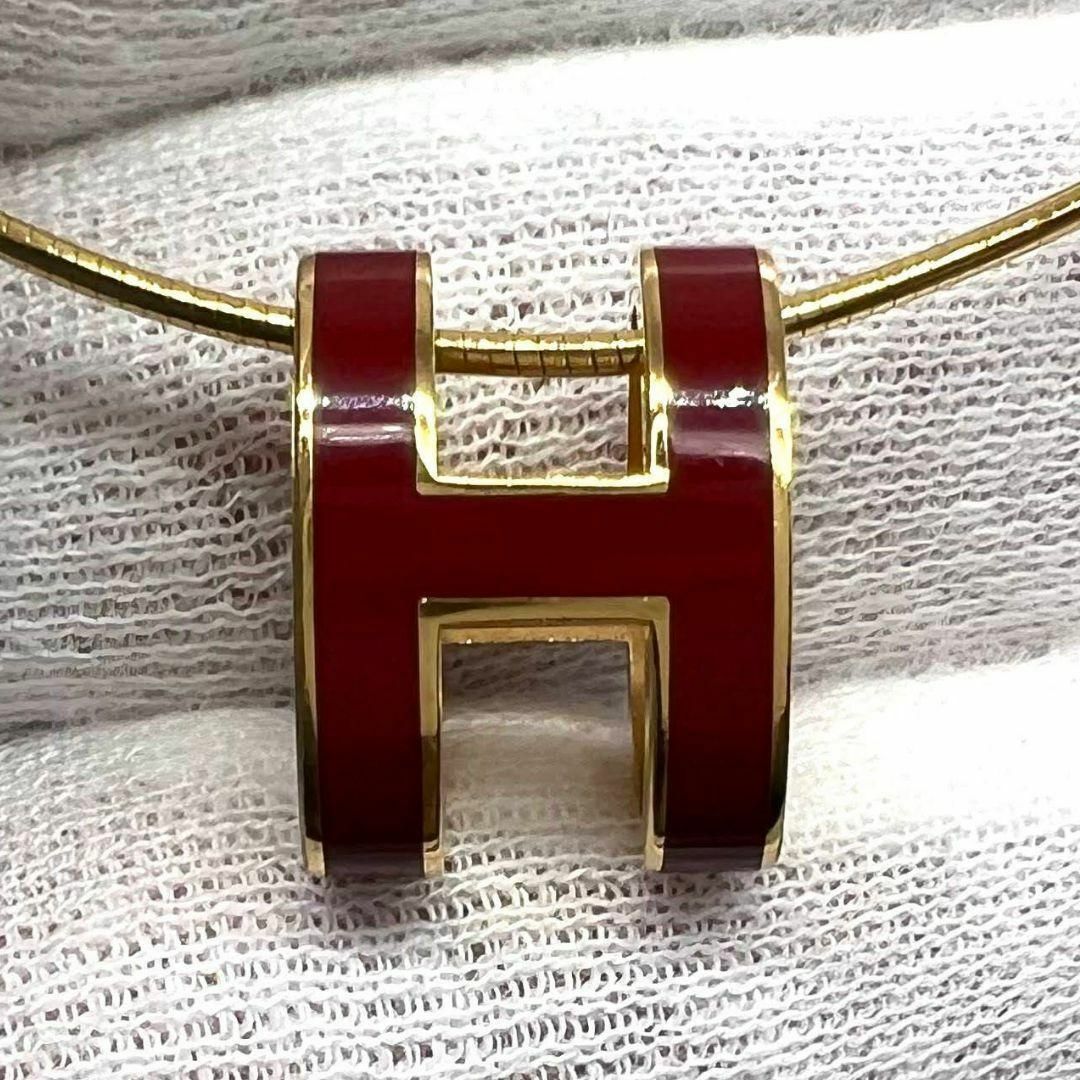 Hermes(エルメス)のHERMES エルメス ポップアッシュ ネックレス ゴールド　レッド メタル レディースのアクセサリー(ネックレス)の商品写真