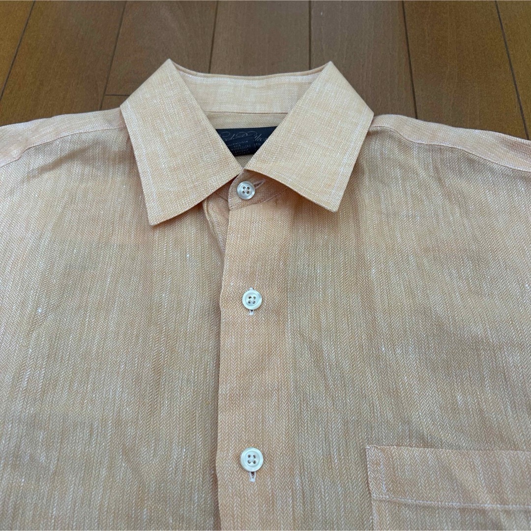 Brooks Brothers(ブルックスブラザース)の古着 USA製90s Brooks Brothers 長袖リネンシャツ オレンジ メンズのトップス(シャツ)の商品写真