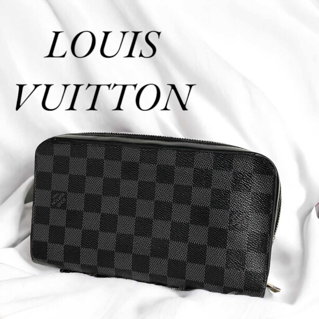 LOUIS VUITTON(ルイヴィトン)のLOUIS VUITTON ヴィトン ラウンドジップ 長財布 ダミエ ブラック レディースのファッション小物(財布)の商品写真