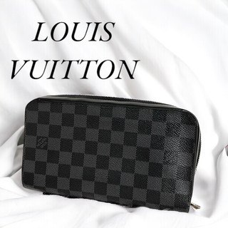 ルイヴィトン(LOUIS VUITTON)のLOUIS VUITTON ヴィトン ラウンドジップ 長財布 ダミエ ブラック(財布)