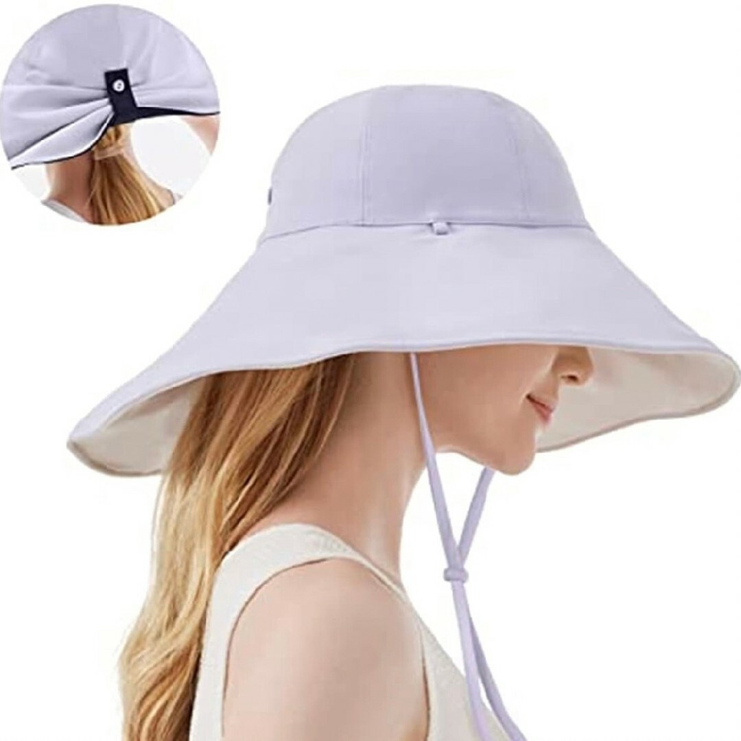 UVカット 帽子 ハット つば広 小顔効果 UPF50+ アウトドア 日焼け防止 レディースの帽子(ハット)の商品写真