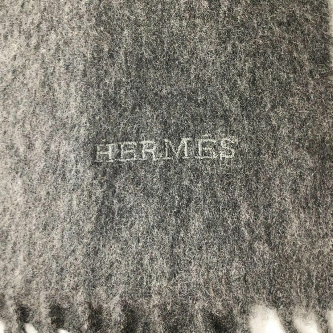 Hermes(エルメス)のHERMES エルメス 刺繍 マフラー ブラック カシミア レディースのファッション小物(マフラー/ショール)の商品写真