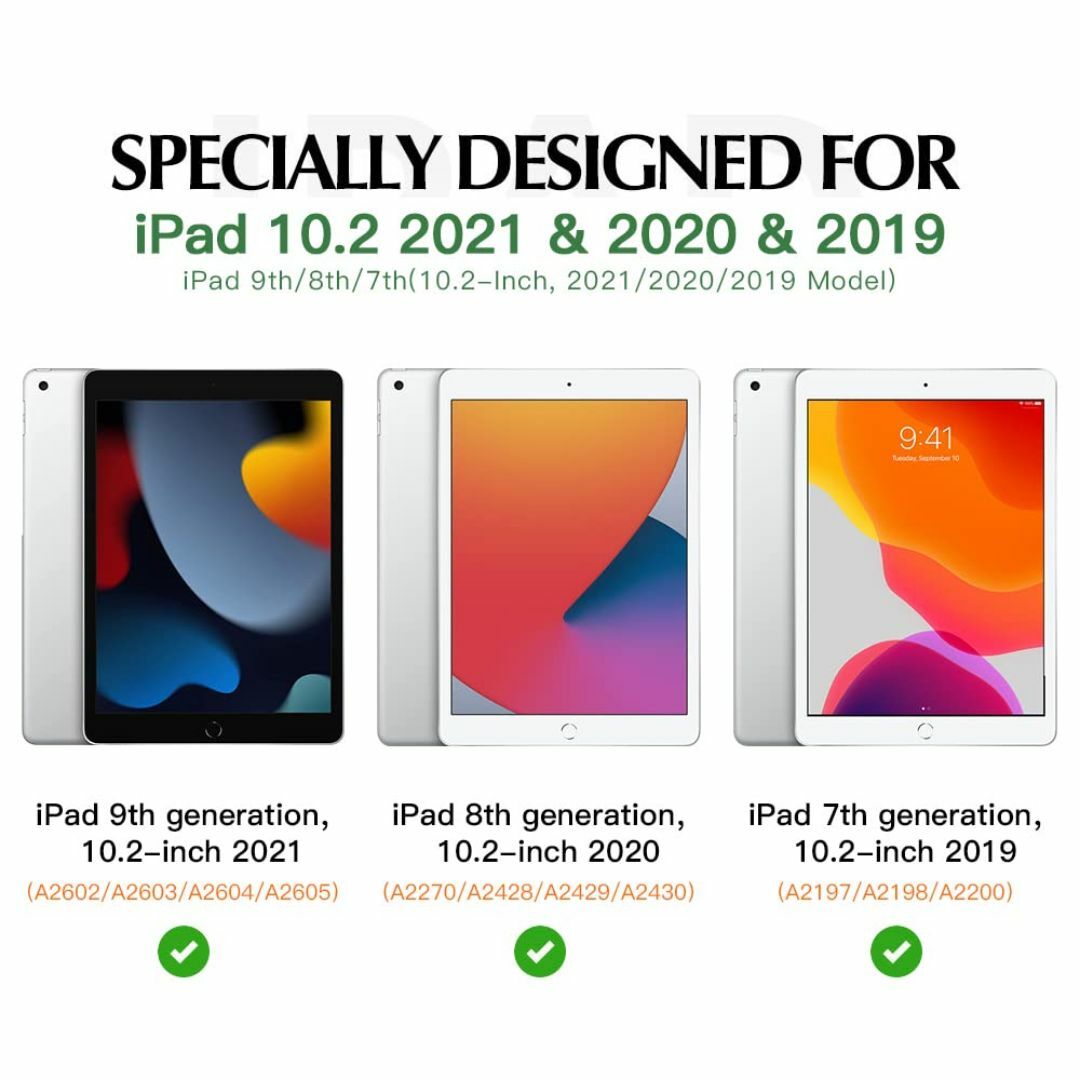 【色:NavyBlue】iPad 10.2 ケース 2021/2020/2019 スマホ/家電/カメラのPC/タブレット(タブレット)の商品写真