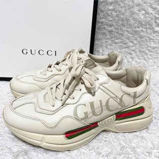 グッチ(Gucci)のグッチ　ライトン　レザースニーカー　GGロゴ　シェリーライン　箱付き(スニーカー)