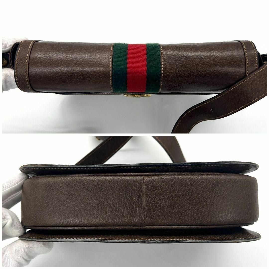 Gucci(グッチ)のグッチ オールドグッチ　シェリーライン ショルダーバッグ ブラウン レザー レディースのバッグ(ショルダーバッグ)の商品写真