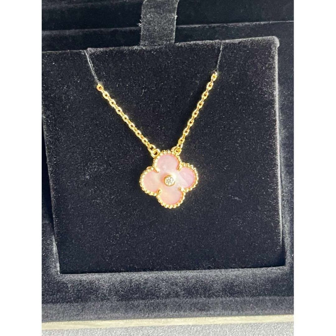 最高品質　ローズゴールド　ピンク蝶貝ネックレス　ダイヤモンド 　モアナサイト レディースのアクセサリー(ネックレス)の商品写真