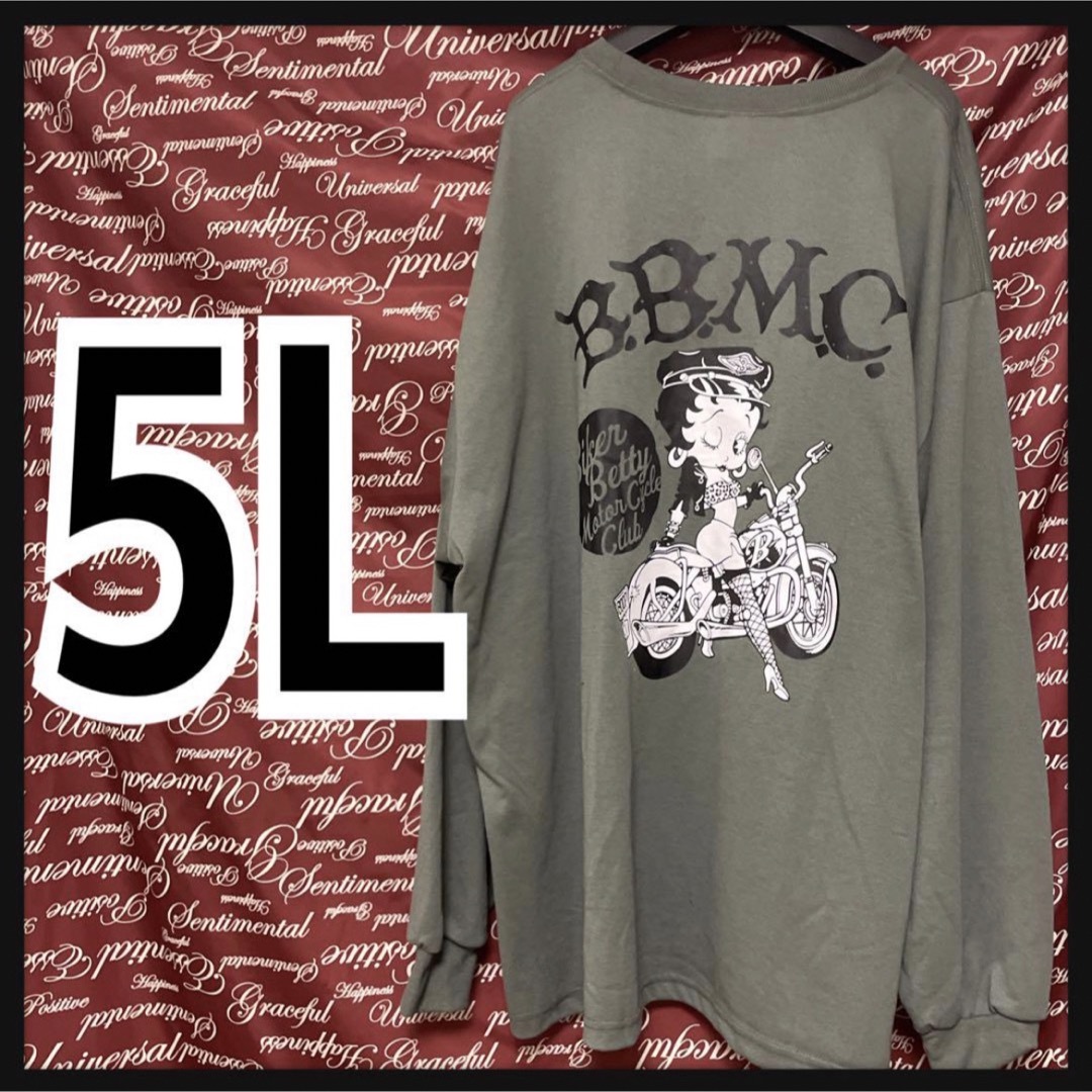 Betty Boop(ベティブープ)の5L·ベティちゃんプリントロンT新品/MCU‐403 メンズのトップス(Tシャツ/カットソー(七分/長袖))の商品写真