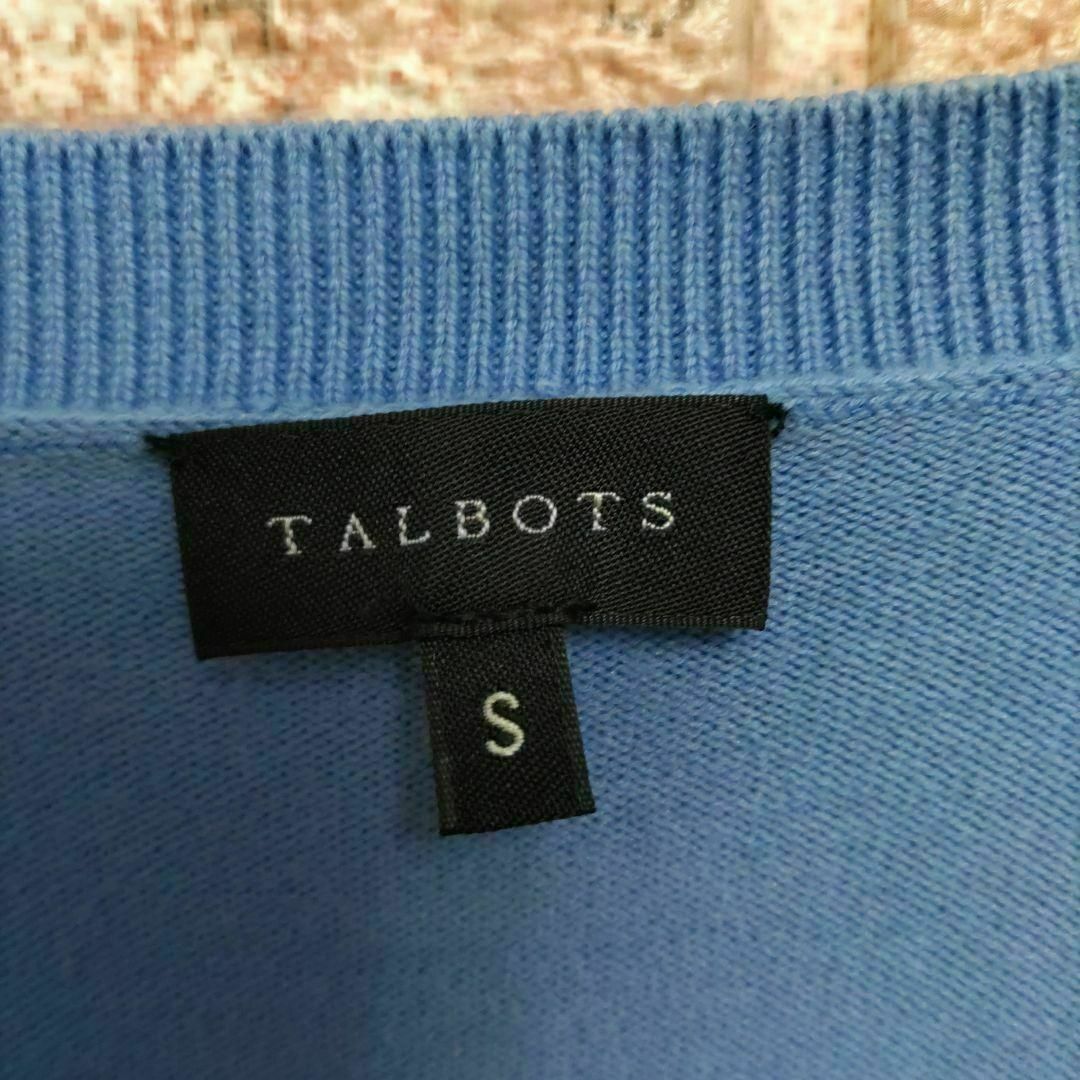 TALBOTS(タルボット)のTALBOTS タルボット クルーネック長袖カーディガン ブルー Sサイズ レディースのトップス(カーディガン)の商品写真