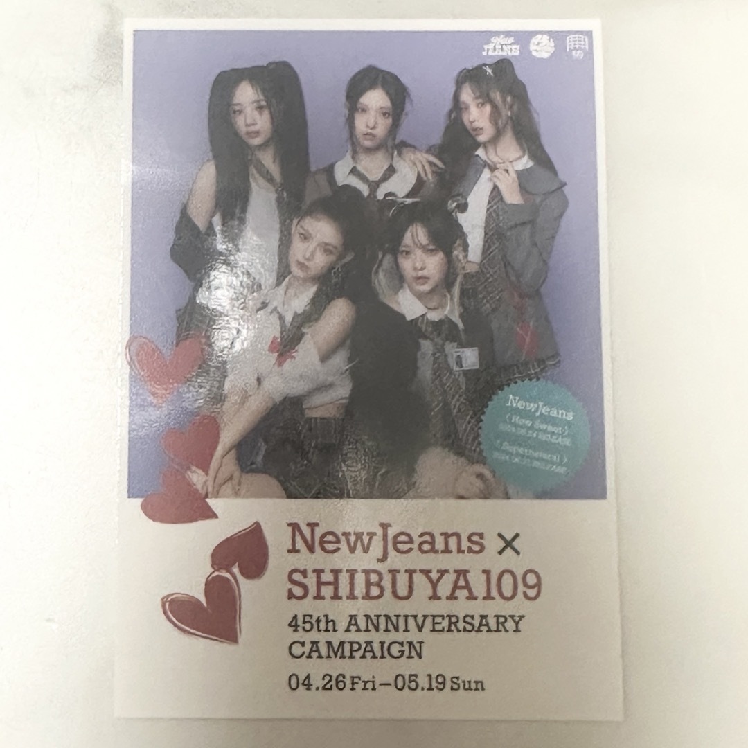 NewJeans 渋谷109限定ステッカー エンタメ/ホビーのおもちゃ/ぬいぐるみ(キャラクターグッズ)の商品写真