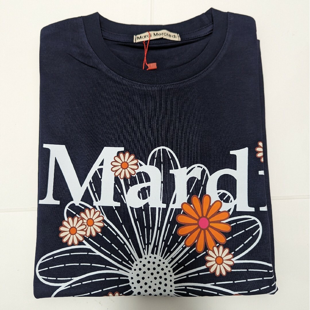 マルディメクルディ Mardi Mercredi Tシャツ ネイビー×ホワイト レディースのトップス(Tシャツ(半袖/袖なし))の商品写真