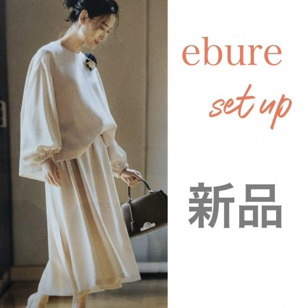 ebure(エブール)の【新品タグ付】ebure とろみブラウス&フレアロングスカート レディースのレディース その他(セット/コーデ)の商品写真