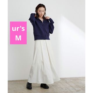 ユアーズ(ur's)の新品 ur's ユアーズ タフタタックロングスカート オフホワイト M(ロングスカート)