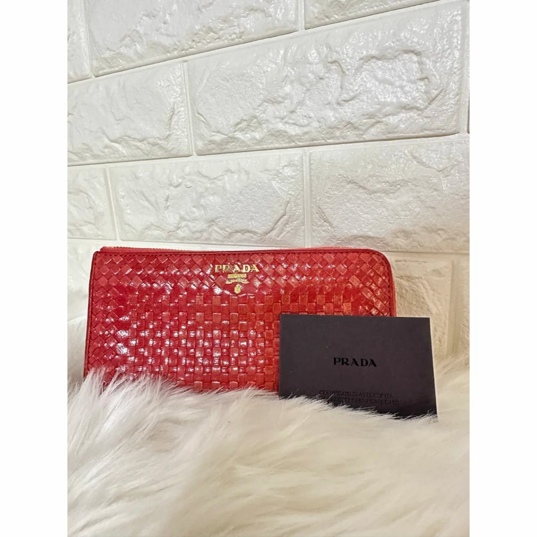 PRADA(プラダ)のPRADA プラダ 長財布 マドラス レザー ピンク L字ファスナー レディースのファッション小物(財布)の商品写真