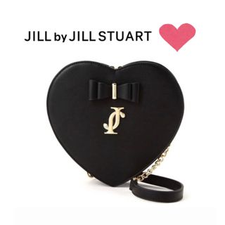 ジルバイジルスチュアート(JILL by JILLSTUART)のクロスJ ハートモチーフショルダーバッグハート黒 フリルリボンビジュー(ショルダーバッグ)