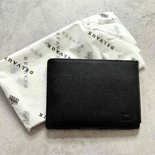 デルヴォー(DELVAUX)の【新品】デルヴォー レザー 三つ折り財布 マネークリップ ブラック(折り財布)