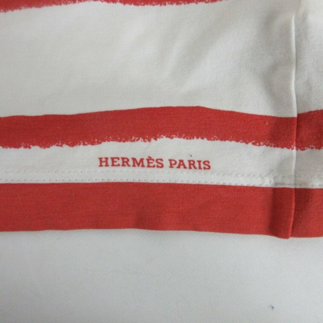 Hermes(エルメス)のエルメス 美品 マルジェラ期 ボーダーＴシャツ フランス製 レッド ホワイト レディースのトップス(Tシャツ(半袖/袖なし))の商品写真