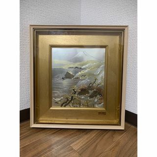 富士山　額縁　純金純銀　P 彫金製品　金属工芸　絵画(その他)