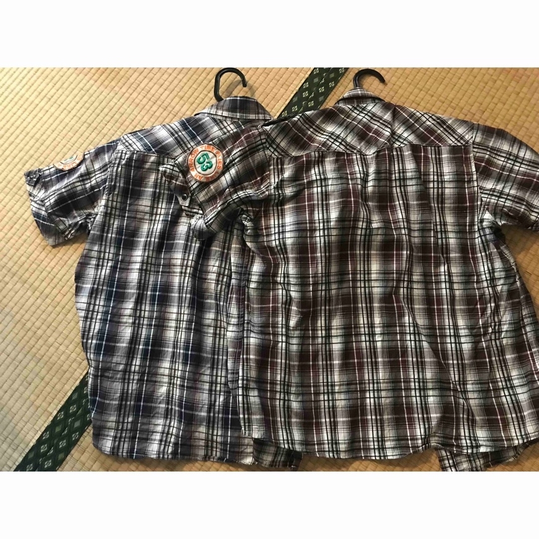 お揃い  150㎝  140㎝  シャツ 2枚   ワッペン付き キッズ/ベビー/マタニティのキッズ服男の子用(90cm~)(ブラウス)の商品写真