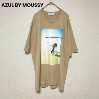 AZUL by moussy - xx75 AZUL BY MOUSSY/プリントトレーナー/大きめ/半袖Tシャツ