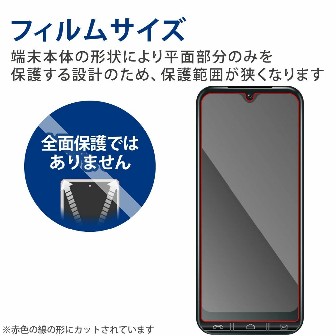 【スタイル:1)フィルム単体_サイズ:アンチグレア】エレコム かんたんスマホ3  スマホ/家電/カメラのスマホアクセサリー(その他)の商品写真